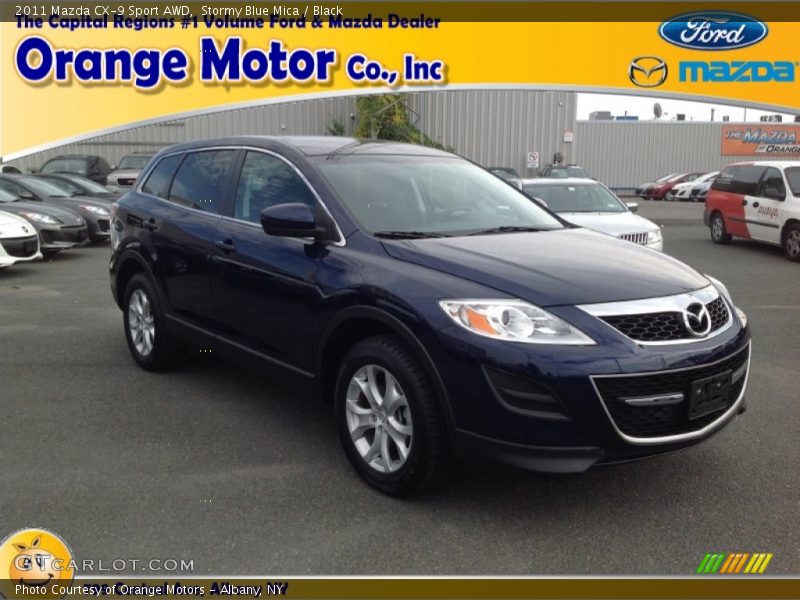 Stormy Blue Mica / Black 2011 Mazda CX-9 Sport AWD