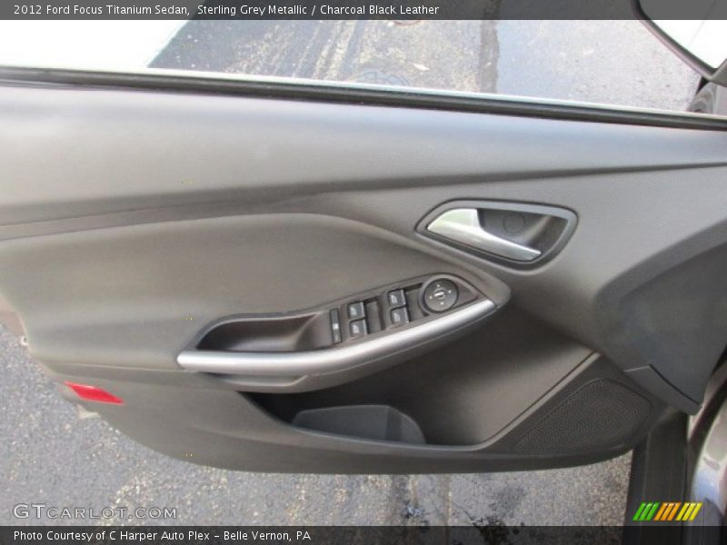Sterling Grey Metallic / Charcoal Black Leather 2012 Ford Focus Titanium Sedan