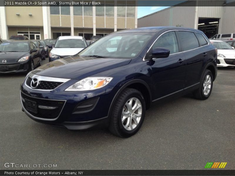 Stormy Blue Mica / Black 2011 Mazda CX-9 Sport AWD