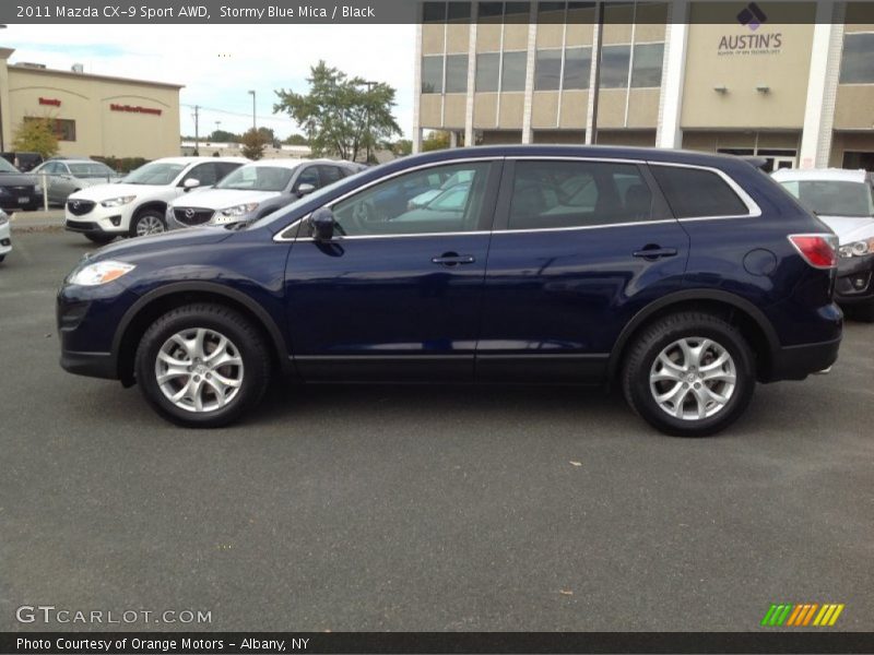 Stormy Blue Mica / Black 2011 Mazda CX-9 Sport AWD