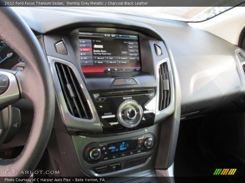 Sterling Grey Metallic / Charcoal Black Leather 2012 Ford Focus Titanium Sedan