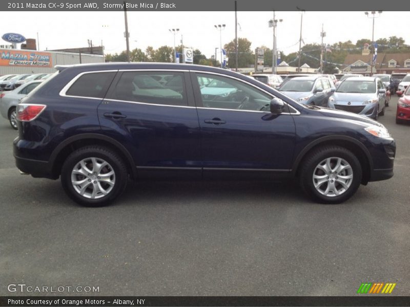 Stormy Blue Mica / Black 2011 Mazda CX-9 Sport AWD
