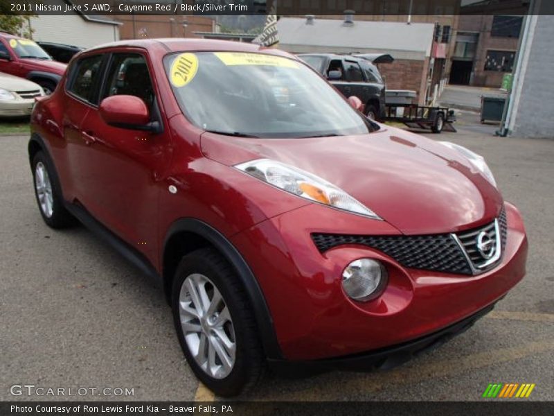 Cayenne Red / Black/Silver Trim 2011 Nissan Juke S AWD