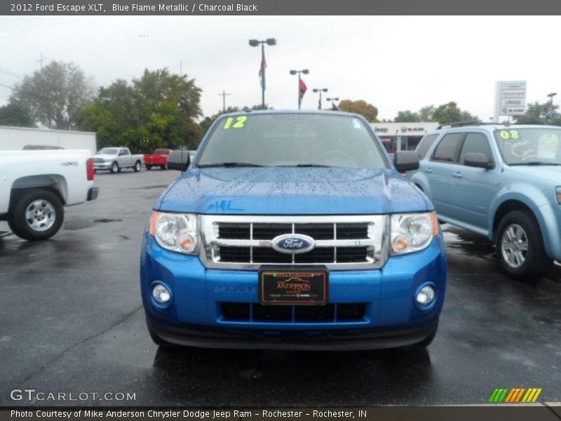 Blue Flame Metallic / Charcoal Black 2012 Ford Escape XLT