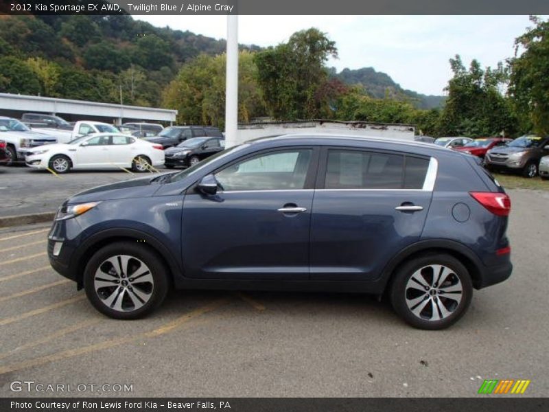 Twilight Blue / Alpine Gray 2012 Kia Sportage EX AWD