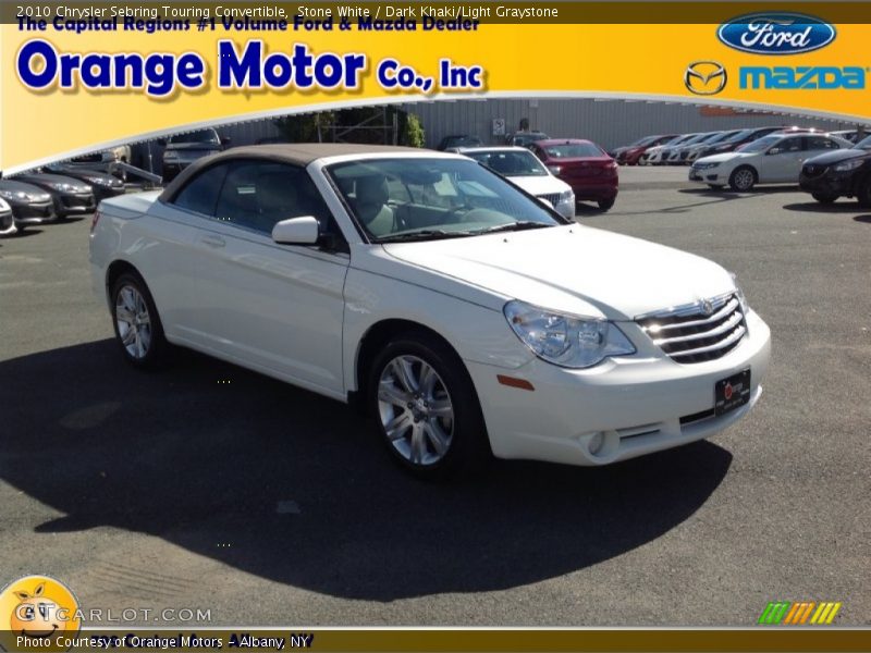 Stone White / Dark Khaki/Light Graystone 2010 Chrysler Sebring Touring Convertible