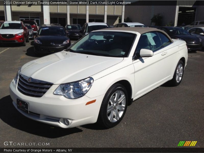 Stone White / Dark Khaki/Light Graystone 2010 Chrysler Sebring Touring Convertible