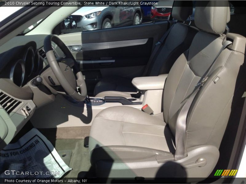 Stone White / Dark Khaki/Light Graystone 2010 Chrysler Sebring Touring Convertible