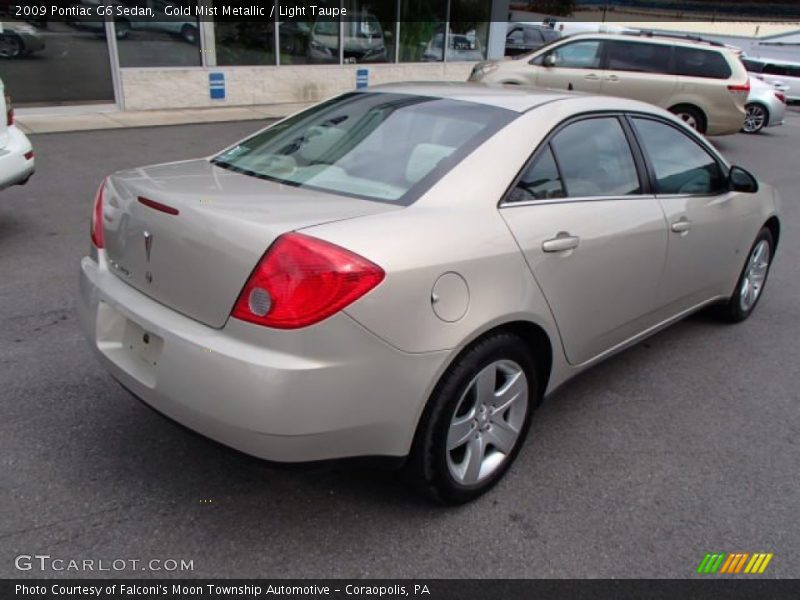 Gold Mist Metallic / Light Taupe 2009 Pontiac G6 Sedan