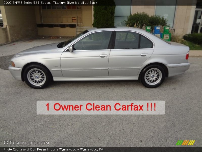 Titanium Silver Metallic / Black 2002 BMW 5 Series 525i Sedan