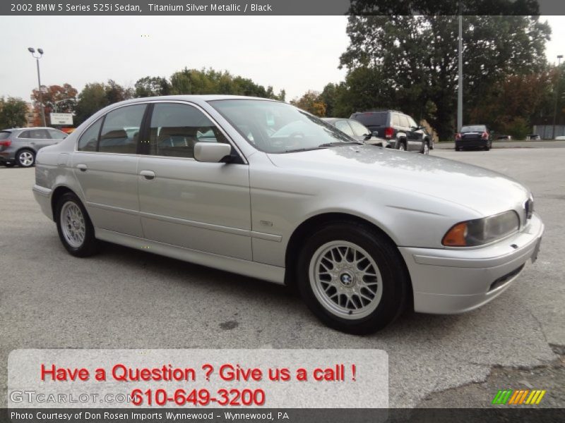 Titanium Silver Metallic / Black 2002 BMW 5 Series 525i Sedan