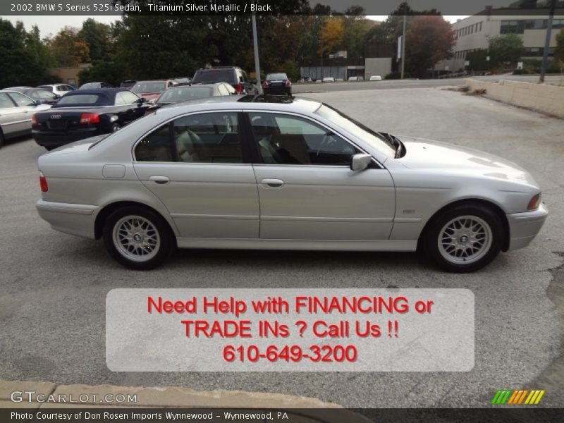 Titanium Silver Metallic / Black 2002 BMW 5 Series 525i Sedan