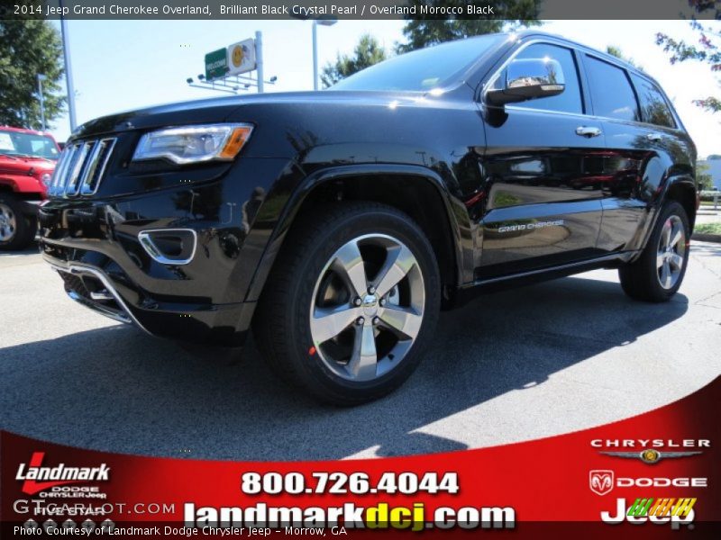 Brilliant Black Crystal Pearl / Overland Morocco Black 2014 Jeep Grand Cherokee Overland