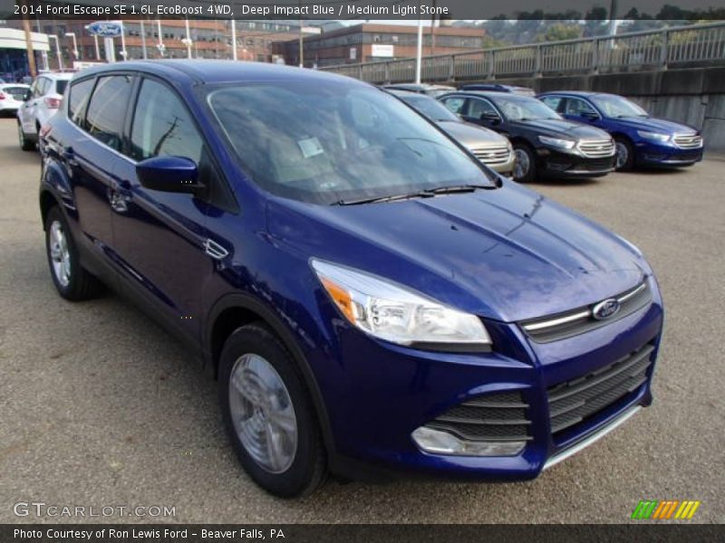 Deep Impact Blue / Medium Light Stone 2014 Ford Escape SE 1.6L EcoBoost 4WD