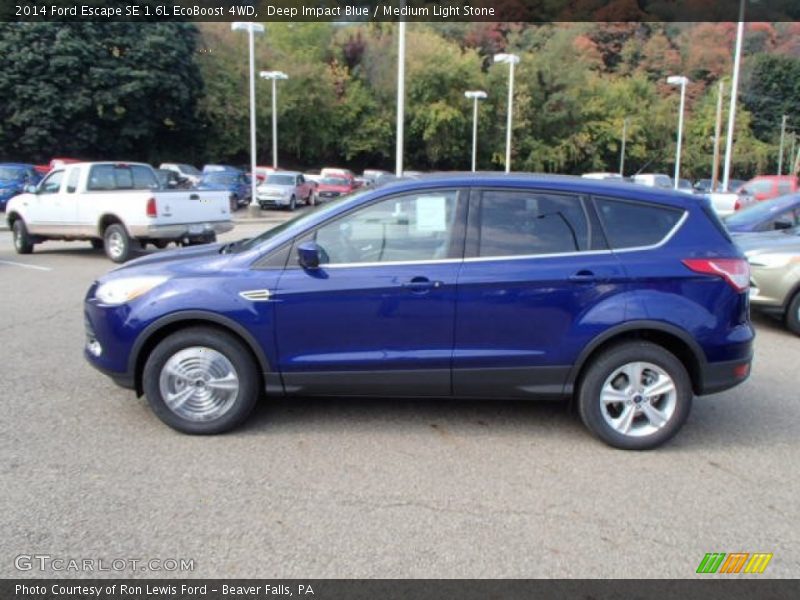 Deep Impact Blue / Medium Light Stone 2014 Ford Escape SE 1.6L EcoBoost 4WD