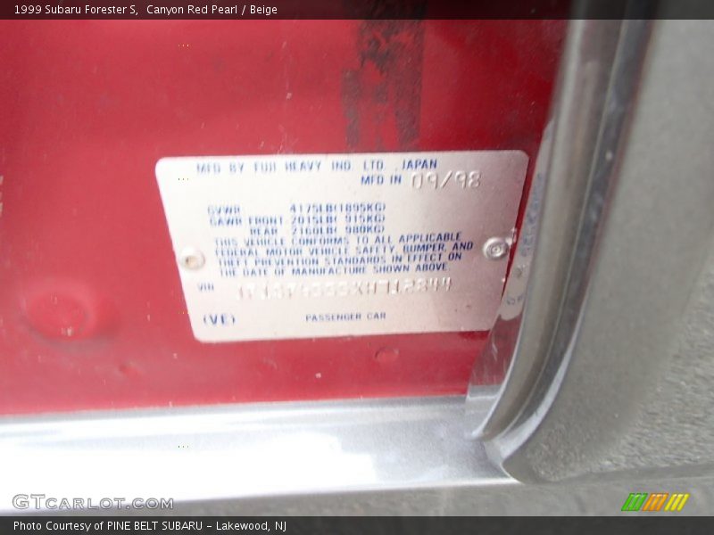 Canyon Red Pearl / Beige 1999 Subaru Forester S