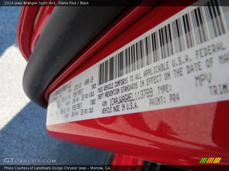 Flame Red / Black 2014 Jeep Wrangler Sport 4x4
