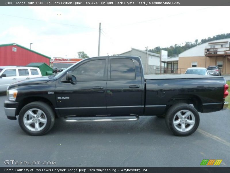 Brilliant Black Crystal Pearl / Medium Slate Gray 2008 Dodge Ram 1500 Big Horn Edition Quad Cab 4x4