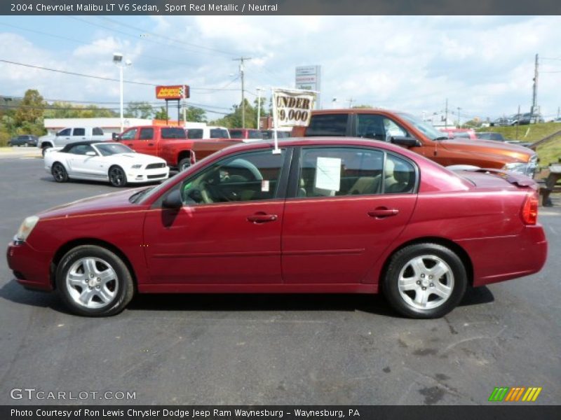 Sport Red Metallic / Neutral 2004 Chevrolet Malibu LT V6 Sedan