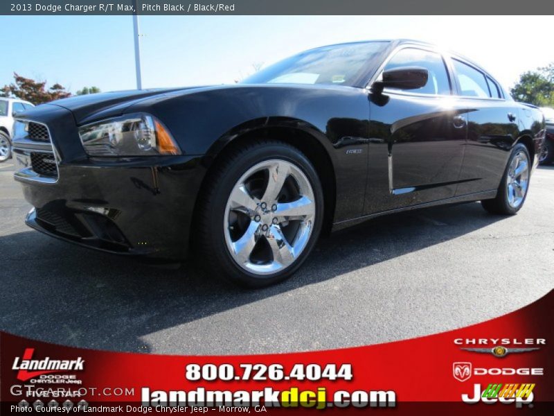 Pitch Black / Black/Red 2013 Dodge Charger R/T Max