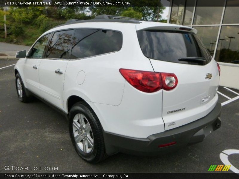 Summit White / Dark Gray/Light Gray 2010 Chevrolet Traverse LT AWD
