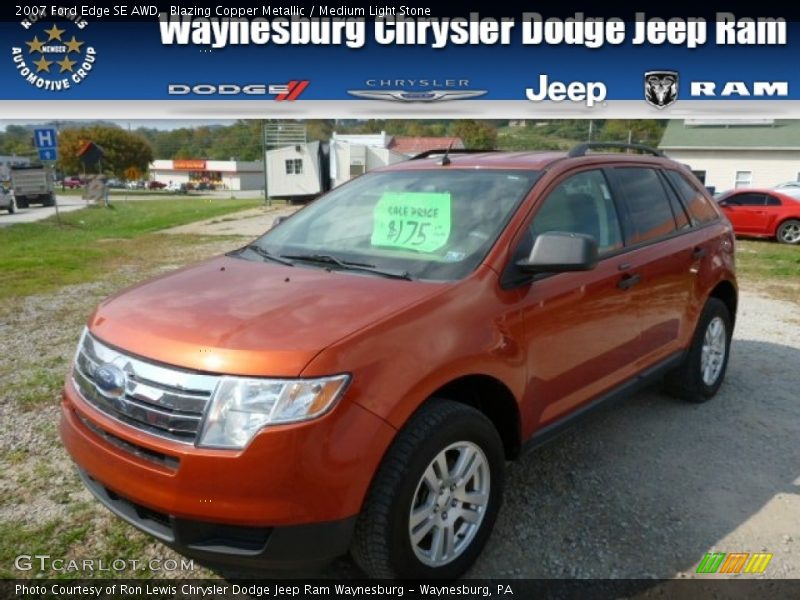 Blazing Copper Metallic / Medium Light Stone 2007 Ford Edge SE AWD