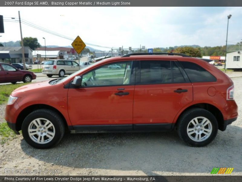 Blazing Copper Metallic / Medium Light Stone 2007 Ford Edge SE AWD