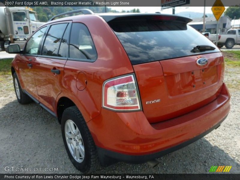 Blazing Copper Metallic / Medium Light Stone 2007 Ford Edge SE AWD