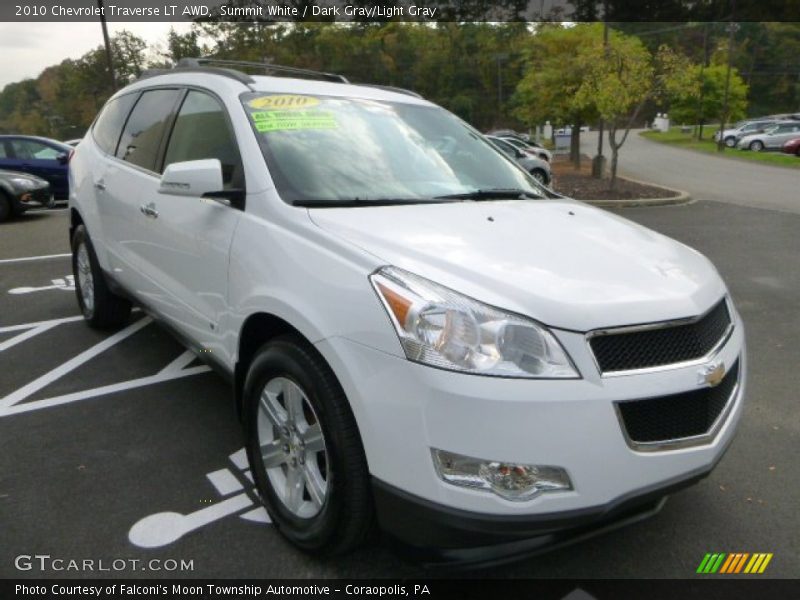Summit White / Dark Gray/Light Gray 2010 Chevrolet Traverse LT AWD