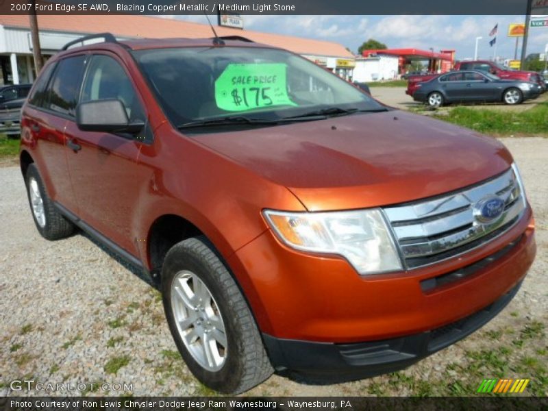 Blazing Copper Metallic / Medium Light Stone 2007 Ford Edge SE AWD