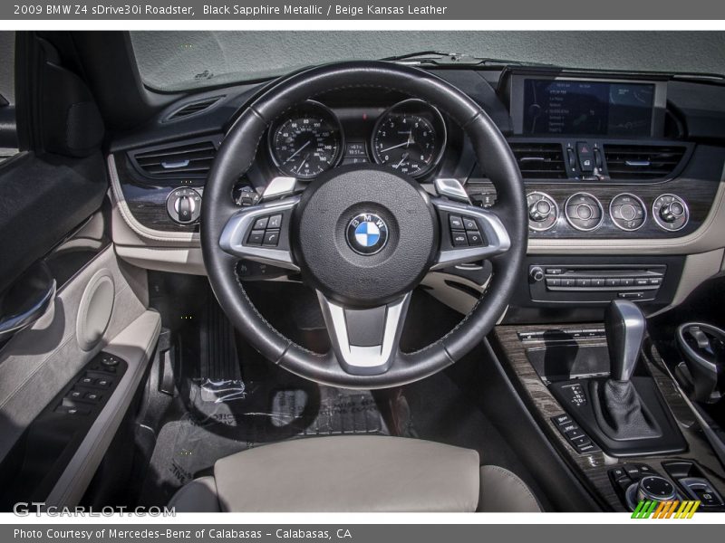 Black Sapphire Metallic / Beige Kansas Leather 2009 BMW Z4 sDrive30i Roadster
