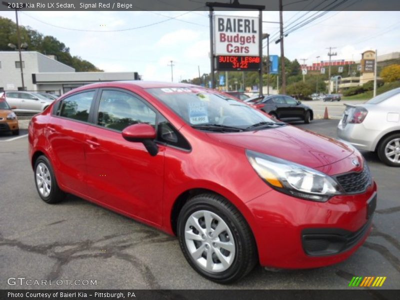 Signal Red / Beige 2013 Kia Rio LX Sedan