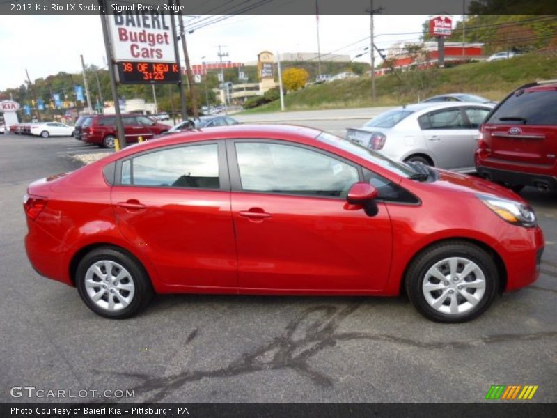 Signal Red / Beige 2013 Kia Rio LX Sedan