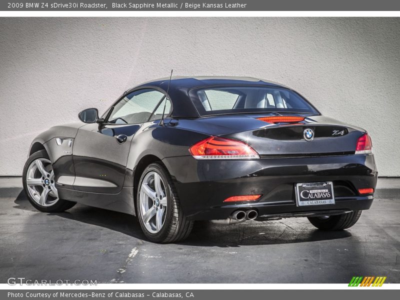 Black Sapphire Metallic / Beige Kansas Leather 2009 BMW Z4 sDrive30i Roadster
