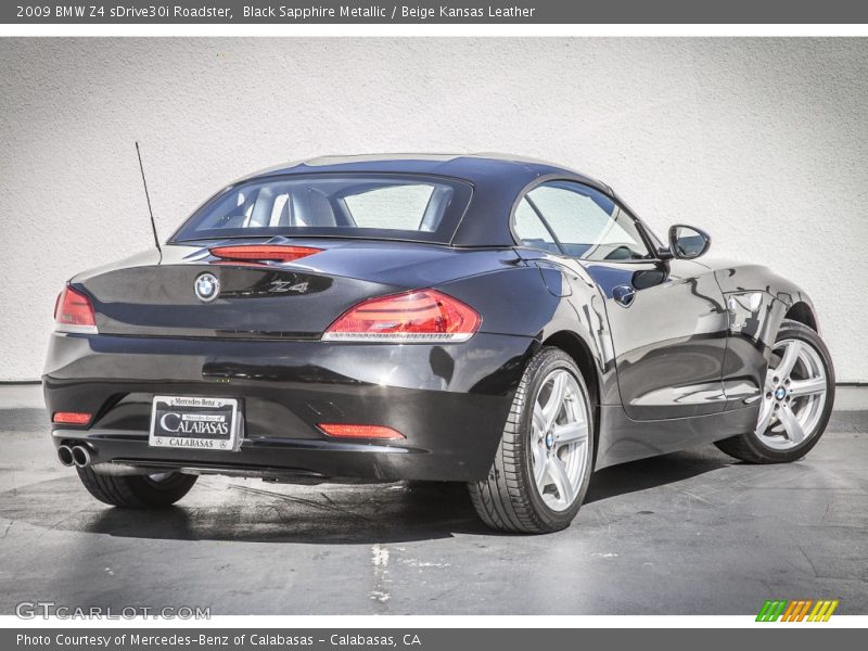 Black Sapphire Metallic / Beige Kansas Leather 2009 BMW Z4 sDrive30i Roadster