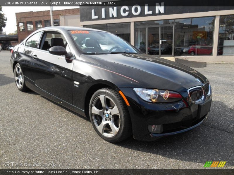 Black Sapphire Metallic / Black 2009 BMW 3 Series 328xi Coupe