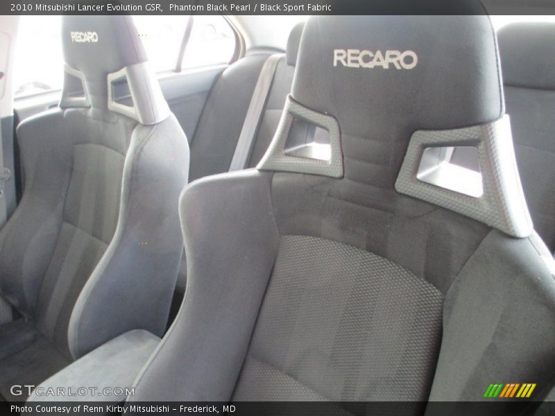 Phantom Black Pearl / Black Sport Fabric 2010 Mitsubishi Lancer Evolution GSR