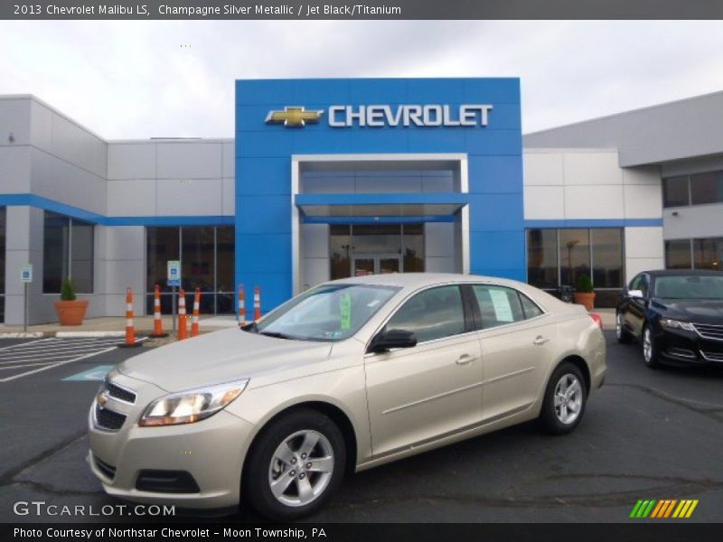 Champagne Silver Metallic / Jet Black/Titanium 2013 Chevrolet Malibu LS