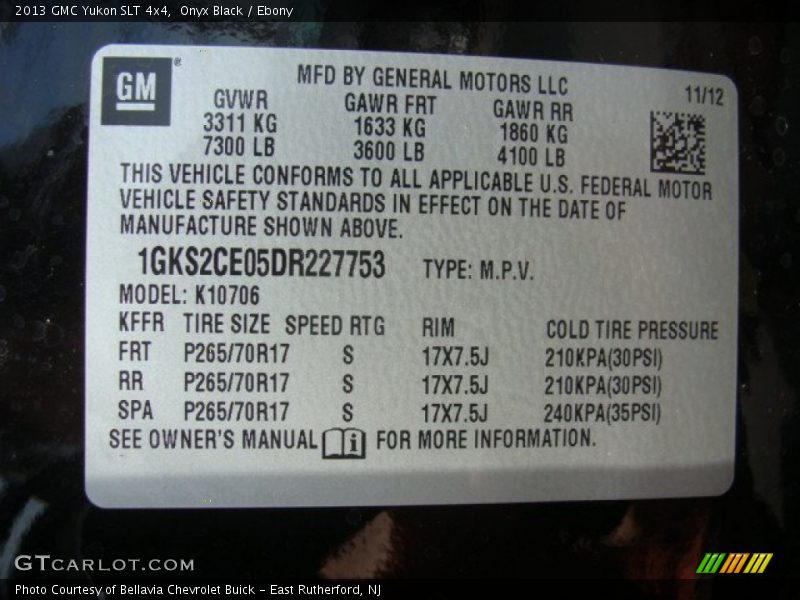 Onyx Black / Ebony 2013 GMC Yukon SLT 4x4