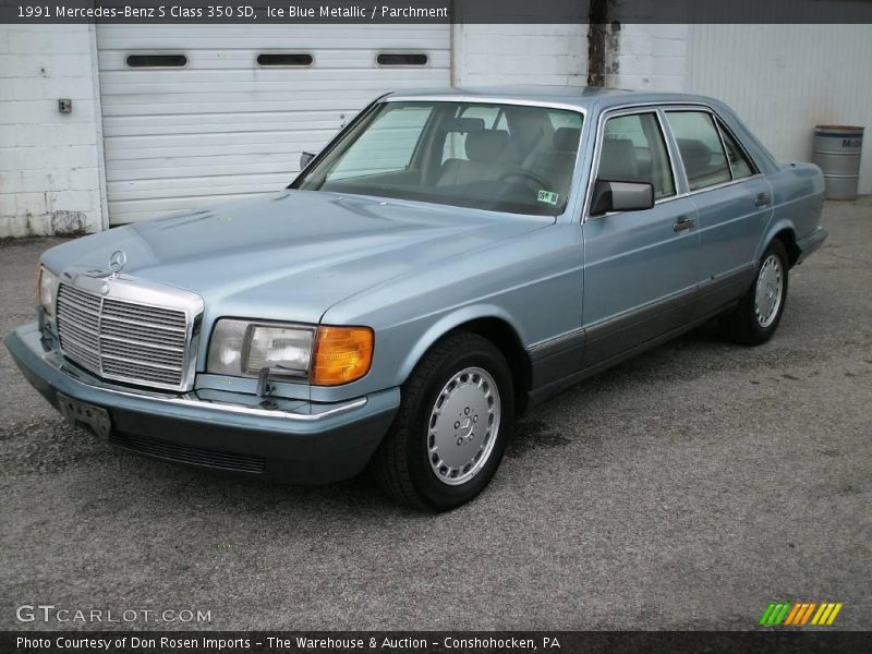 Ice Blue Metallic / Parchment 1991 Mercedes-Benz S Class 350 SD