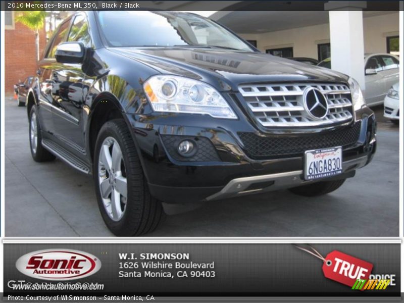 Black / Black 2010 Mercedes-Benz ML 350