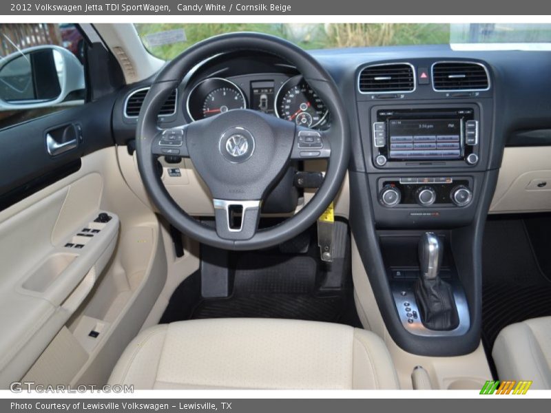 Candy White / Cornsilk Beige 2012 Volkswagen Jetta TDI SportWagen