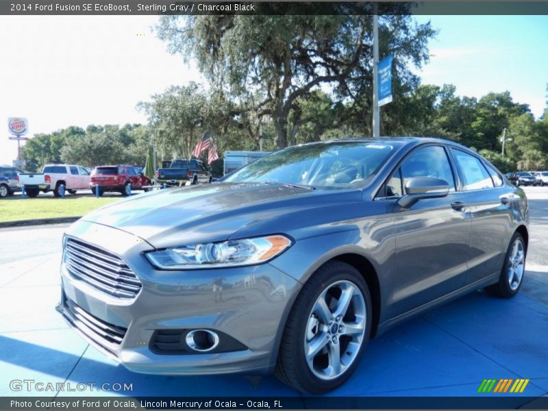 Sterling Gray / Charcoal Black 2014 Ford Fusion SE EcoBoost