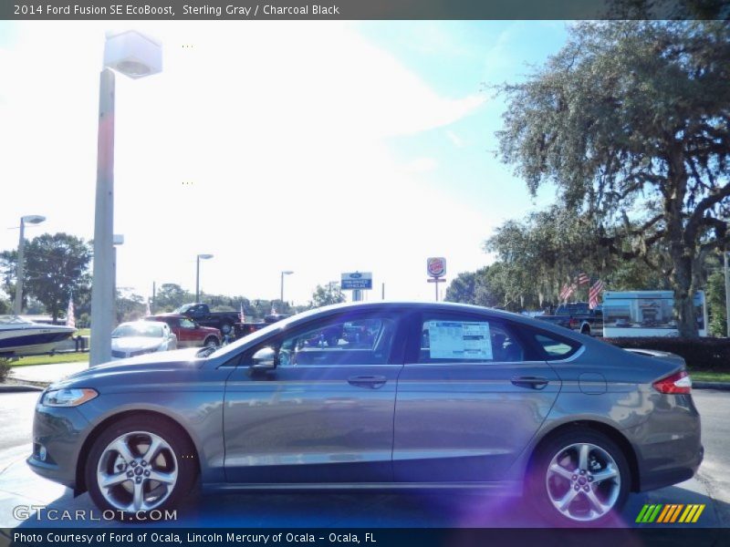 Sterling Gray / Charcoal Black 2014 Ford Fusion SE EcoBoost