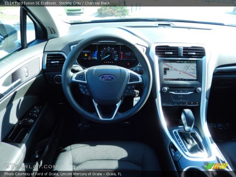 Sterling Gray / Charcoal Black 2014 Ford Fusion SE EcoBoost