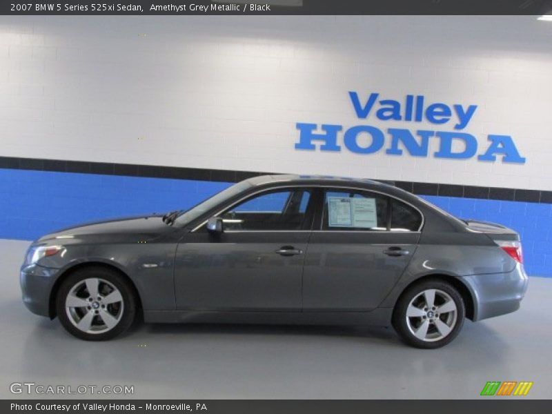 Amethyst Grey Metallic / Black 2007 BMW 5 Series 525xi Sedan