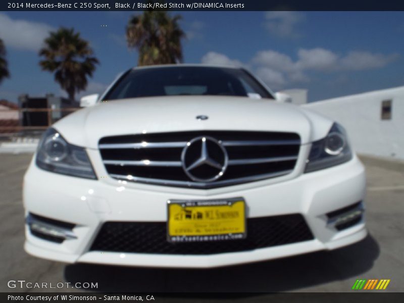 Black / Black/Red Stitch w/DINAMICA Inserts 2014 Mercedes-Benz C 250 Sport