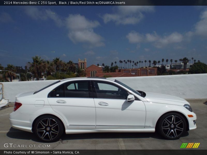 Black / Black/Red Stitch w/DINAMICA Inserts 2014 Mercedes-Benz C 250 Sport