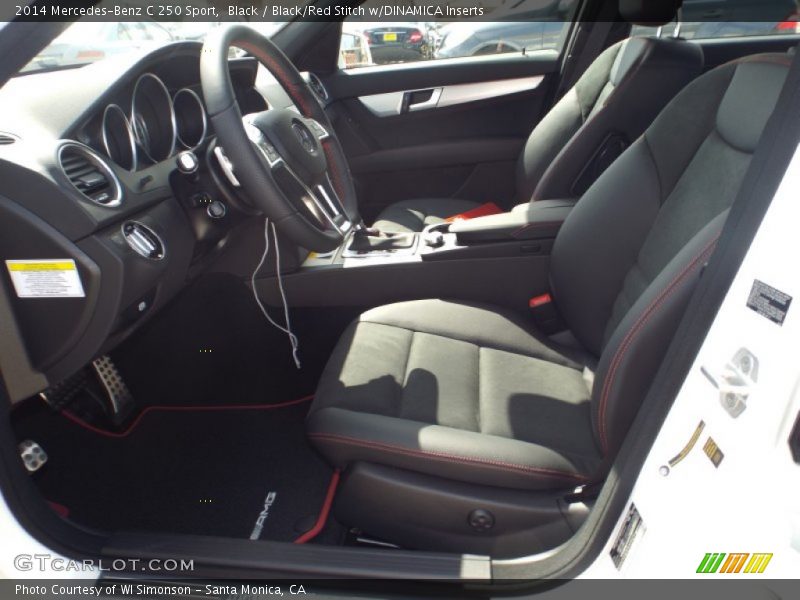 Black / Black/Red Stitch w/DINAMICA Inserts 2014 Mercedes-Benz C 250 Sport