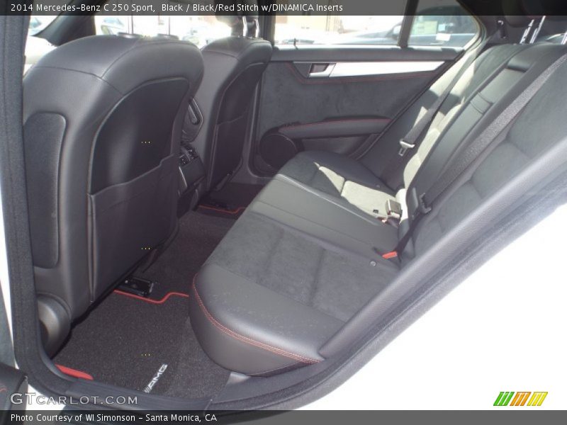 Black / Black/Red Stitch w/DINAMICA Inserts 2014 Mercedes-Benz C 250 Sport